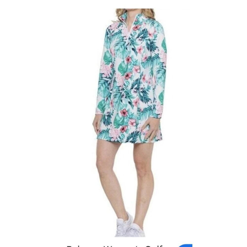 NWT Tommy Bahama Women's Golf Tennis Athletic Dress S Mock Neck‎ Floral UPF50